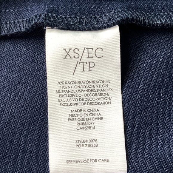 CAbi In The Band Military Navy Blue Ponte Blazer Jacket Style 3375 Size XS - Picture 8 of 8